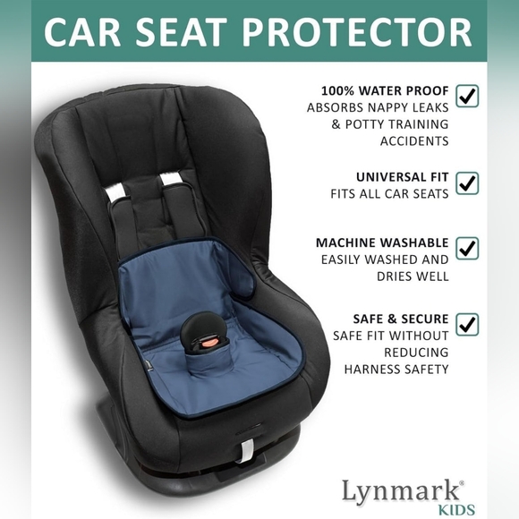 Lynmark Potty Training Car Seat Protector Cover Universal Fit Navy Blue - Picture 3 of 10